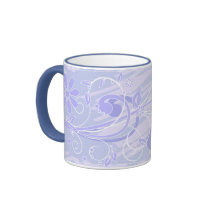 blue flowers mugs by VioDeSign blue flowers mugs