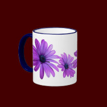 Blue Flowers Mug Coffee Cup Blue Daisies Cup mugs