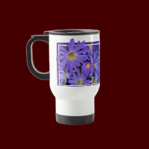 Blue Flowers Mug Travel Cup Blue Daisies Cup mugs