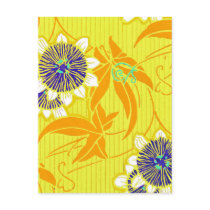 Blue Flowers on Yellow Post Cards