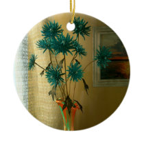 Blue Flowers Christmas Tree Ornaments