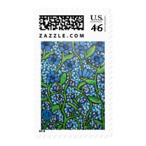 Blue Flowers postage by vlentini Blue Flowers postage