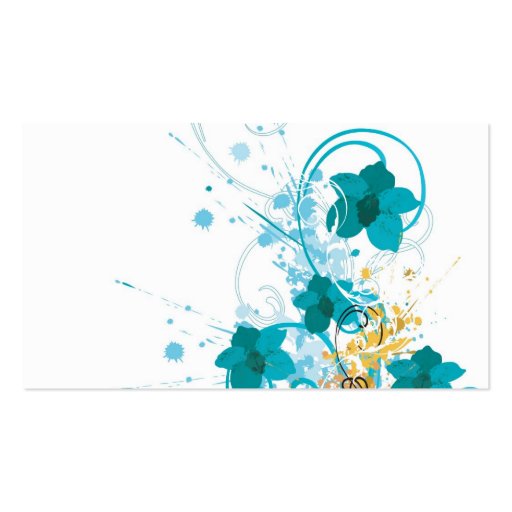 Blue flowers Profile Card Business Card Template