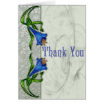 Blue Flowers Thank You Greeting Cards