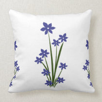 Blue Flowers Throw Pillow pillows
