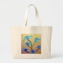blue flowers tote bags