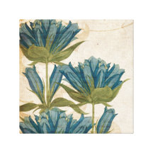 Blue Flowers Vintage Wedding Gallery Wrap Canvas