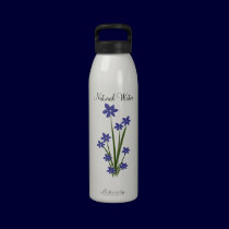 Blue Flowers Water Bottle water bottles