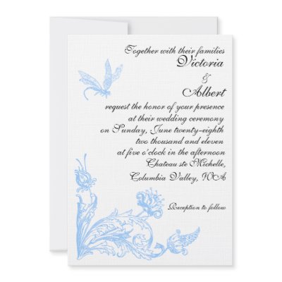 blue flowers wedding. Blue Flowers Wedding Invitation by ONimages