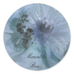 Blue Flowers Wedding Invitation Seals Round Sticker