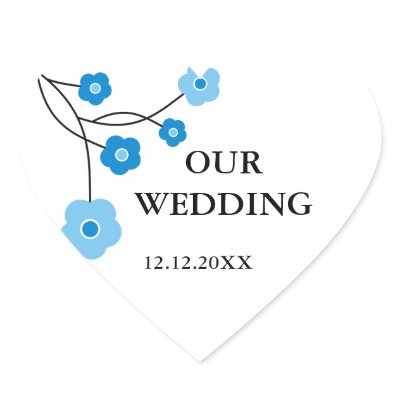 blue flowers wedding. Blue Flowers Wedding Stickers by semas87. An elegant custom wedding sticker
