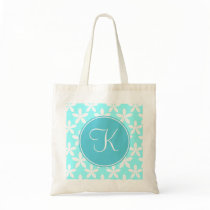 Blue Flowers with Blue Monogram Bag