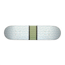 Blue Flowers with Green band Skate Board Deck