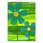 Blue Flowers with message Greeting Card