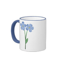Blue Flowers with Stem mugs by SunnyvaleDuo Blue Flowers with Stem mugs