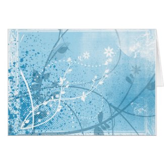 Blue Flowery Grunge card