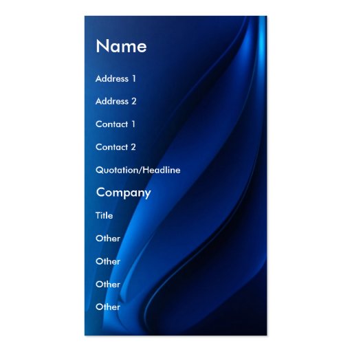 Blue Fluid Contemporary Business Profile Card Business Card Template (front side)