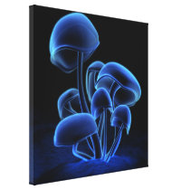 fluorescence, mushrooms, psychedelic, rainbow, blue, digital, blasphemy, ryan, bliss, desktop wallpaper, [[missing key: type_wrappedcanva]] med brugerdefineret grafisk design