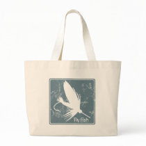 Blue Fly Fish Tote Bag