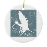 Blue Fly Fish Christmas Ornaments