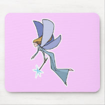 blue flying fairy pixie mousepads