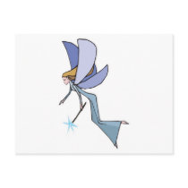 blue flying fairy pixie postcards