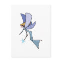 blue flying fairy pixie postcards