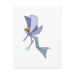 blue flying fairy pixie postcards