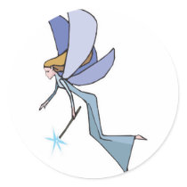 blue flying fairy pixie stickers