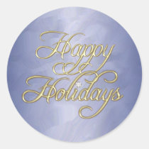 Blue Foil Happy Holidays Diamond Sticker
