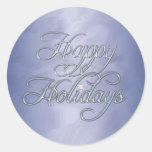 Blue Foil Happy Holidays Diamond Sticker