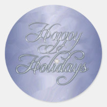 Blue Foil Happy Holidays Diamond Sticker