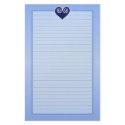 Blue Foil Heart Lined Stationery