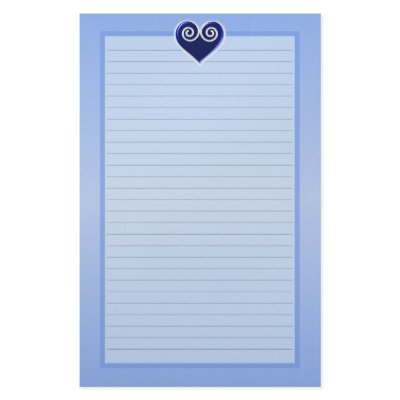 Blue Foil Heart Lined Stationery by mariannegilliand