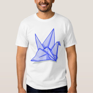 Blue Folder Paper Origami Crane T-shirt