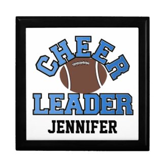 Blue Football Cheerleader Tile Box