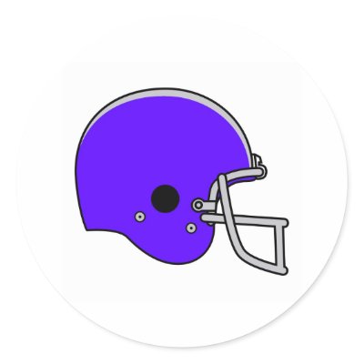 blue football helmet round sticker by shopaholicchick