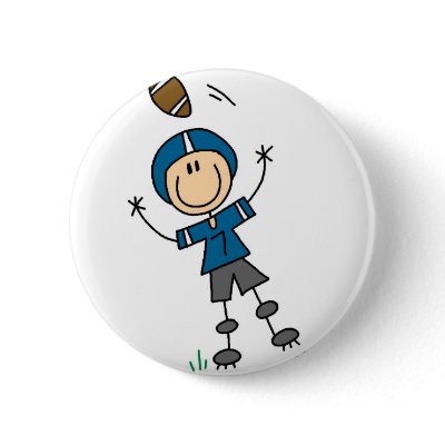 Blue Football Player Button by stick_figures