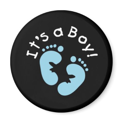 Blue Footprints It's a Boy Refrigerator Magnets by new_baby