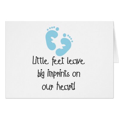 Blue Footprints Little Feet Big Imprints Greeting Card by maternity