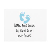 Blue Footprints Little Feet Big Imprints postcards by maternity Blue Footprints Little Feet Big Imprints postcards