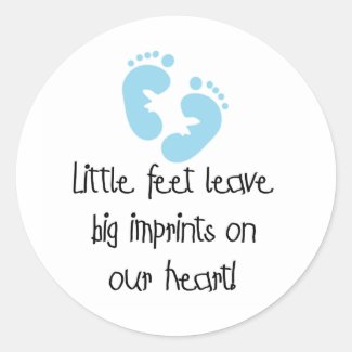 Blue Footprints Little Feet Big Imprints Sticker