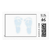Blue footprints stamp