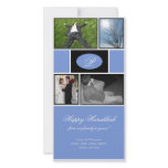 Blue Formal Hanukkah Customized Photo Card