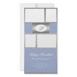 Blue Formal Hanukkah Custom Photo Card