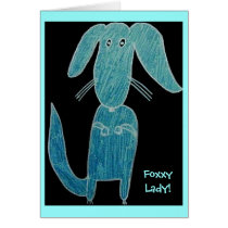 blue Foxxy Lady dog cards