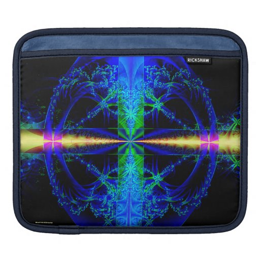 Blue Fractal Art iPad Sleeve