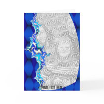 Blue fractal Greetings Greeting Cards