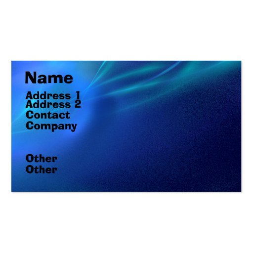 Blue Fractal Mist Business Card Templates (front side)