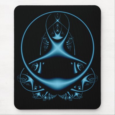 Blue Fractal Mousepad by Gilliand_Photo